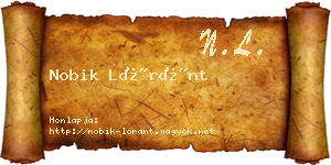 Nobik Lóránt névjegykártya