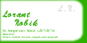 lorant nobik business card